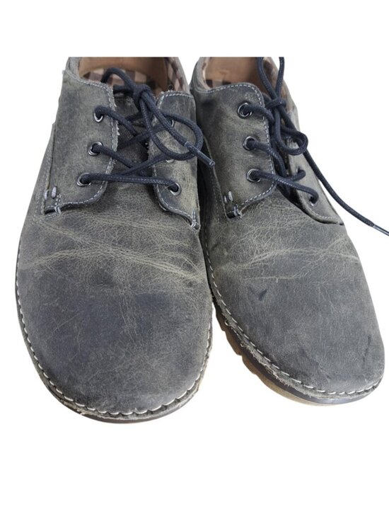 Roan by Bed Stu Arlo Gray Lace Up Leather Oxfords Shoes Size 10.5 Distressed main image 5